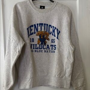 Top of the World Gray and Blue Crewneck Sweater